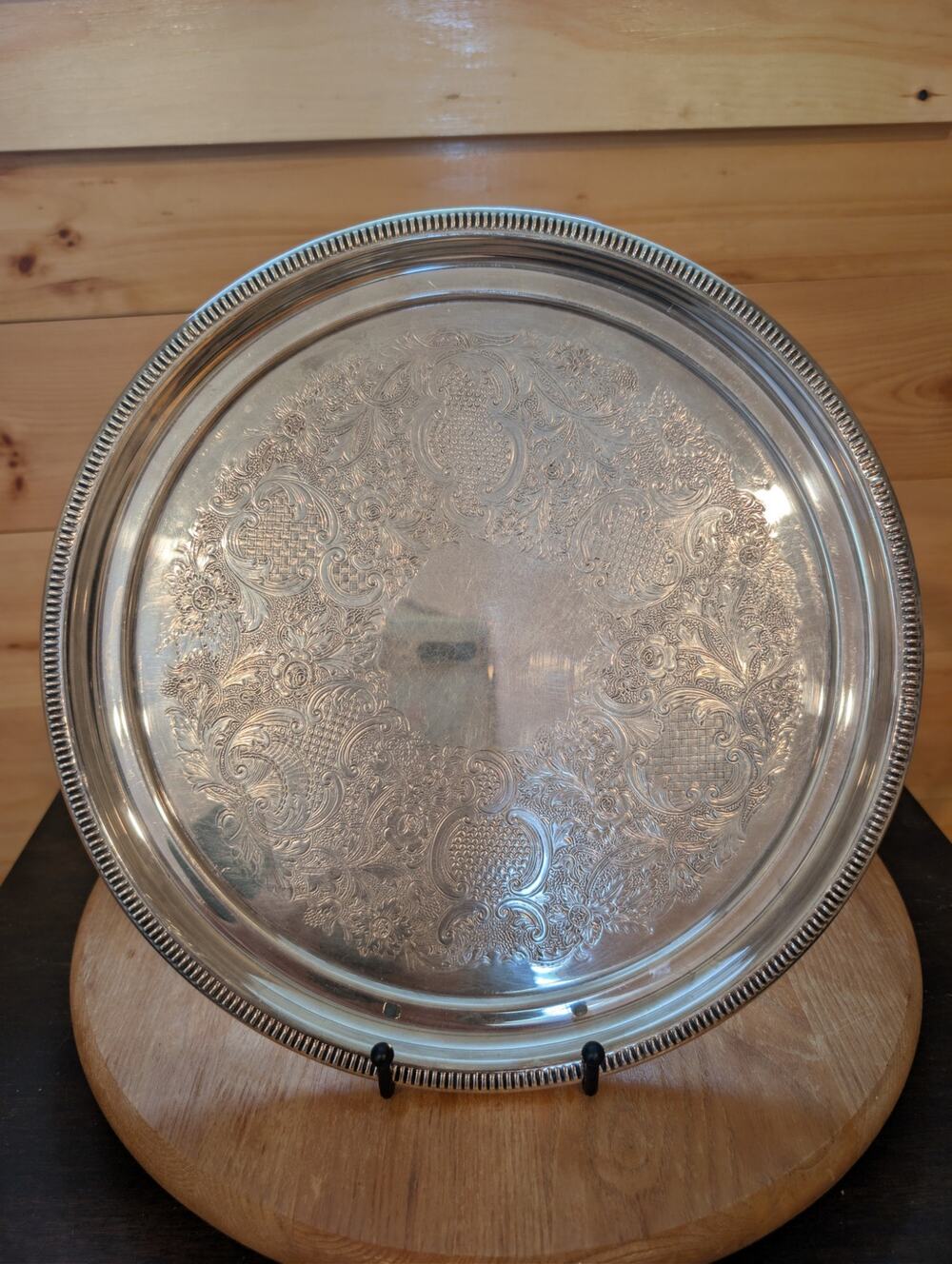 Vintage Primrose Plate EP Copper 12" Silverplate Serving Tray #1376